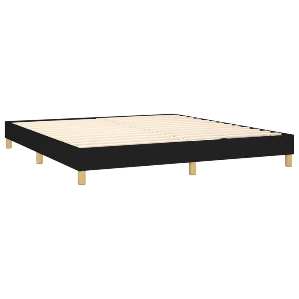 Cadre de lit sans matelas tissu noir 160x200 cm