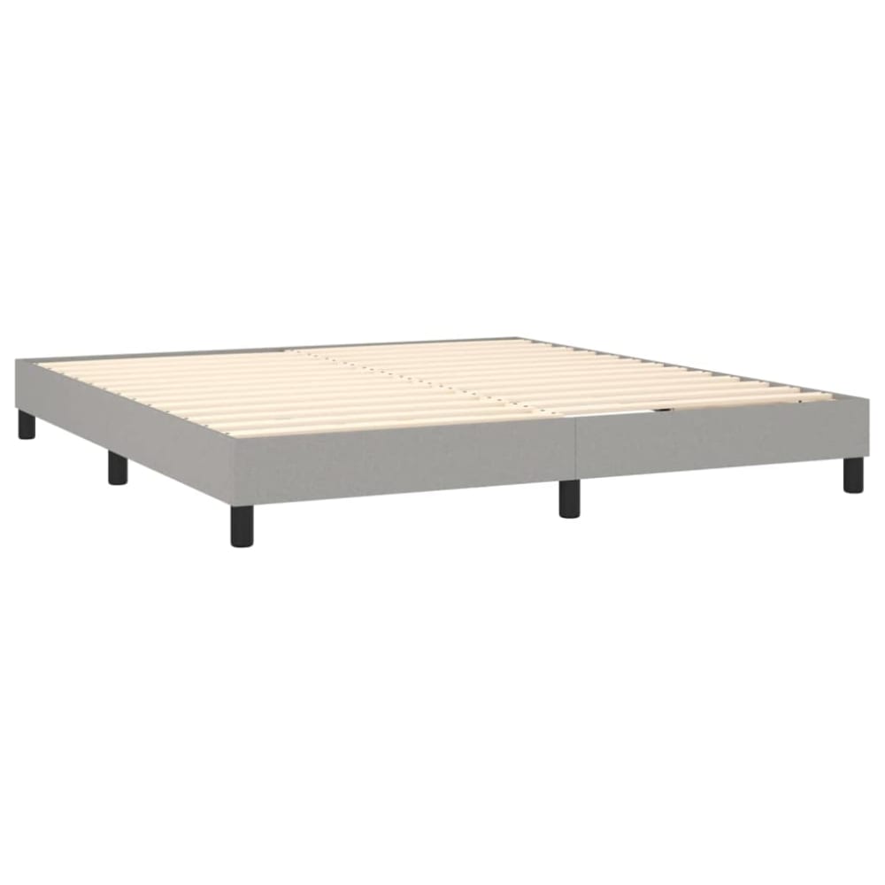 Cadre de lit sans matelas tissu gris clair 180x200 cm