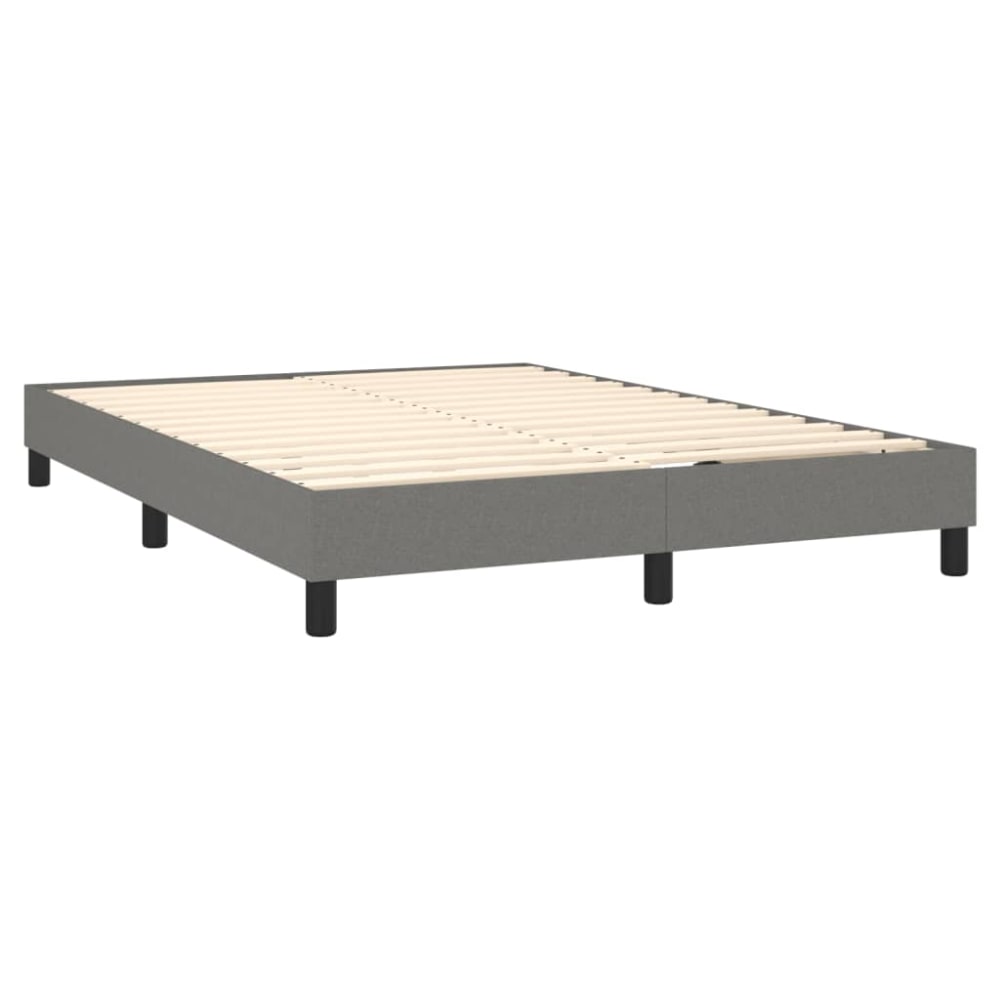 Cadre de lit sans matelas tissu gris foncé 140x190 cm