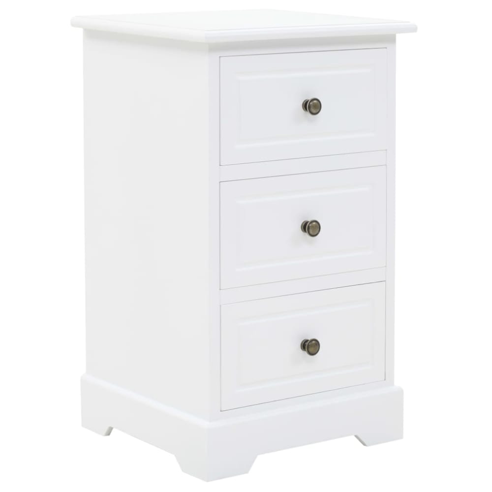 Table de chevet MDF et bois de pin blanc 35x32x59 cm