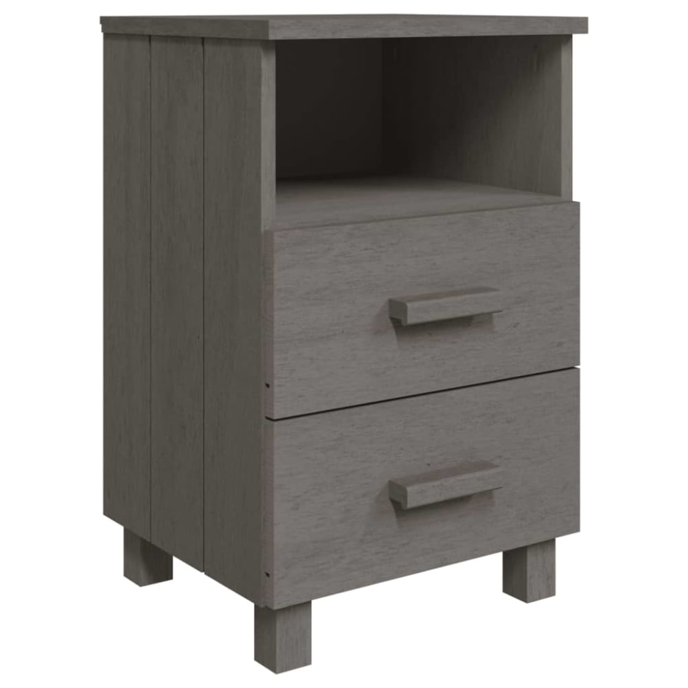 Table de chevet bois gris 40x35x62 cm