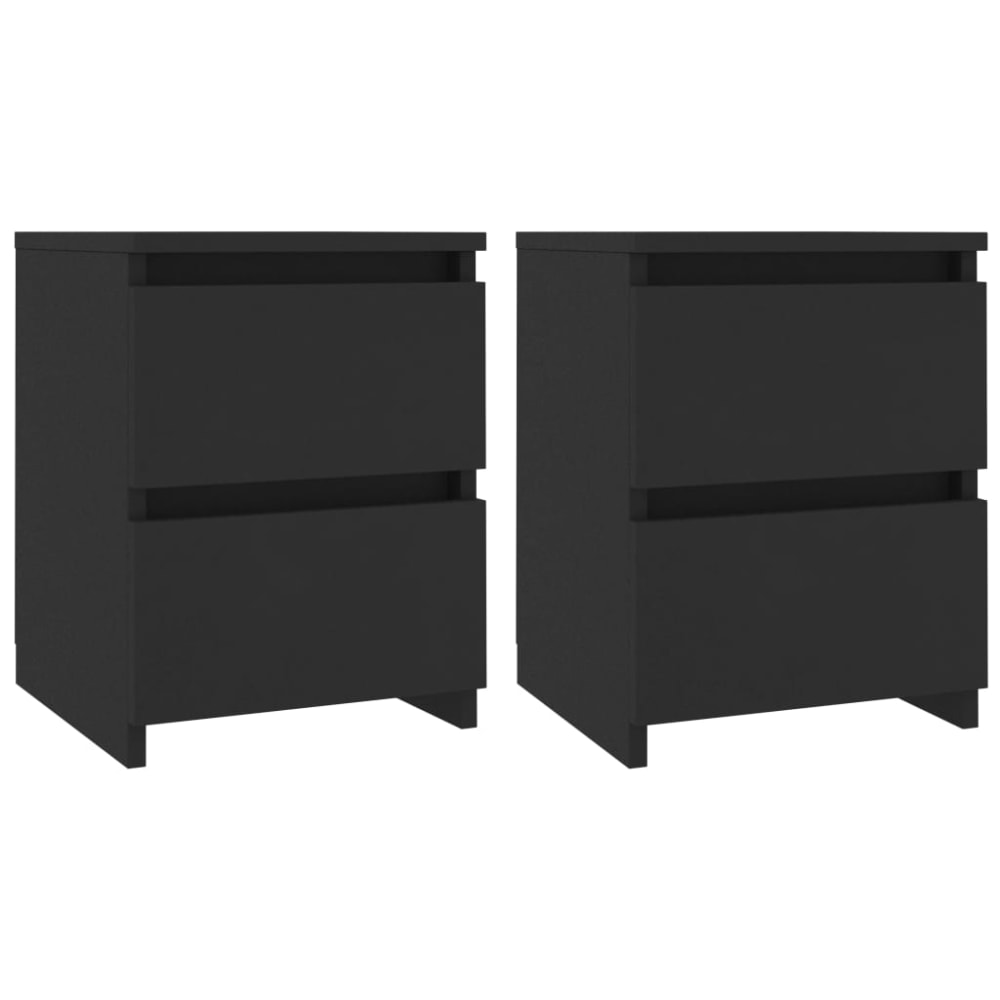 Lot de 2 tables de chevet bois noir 30x30x40 cm