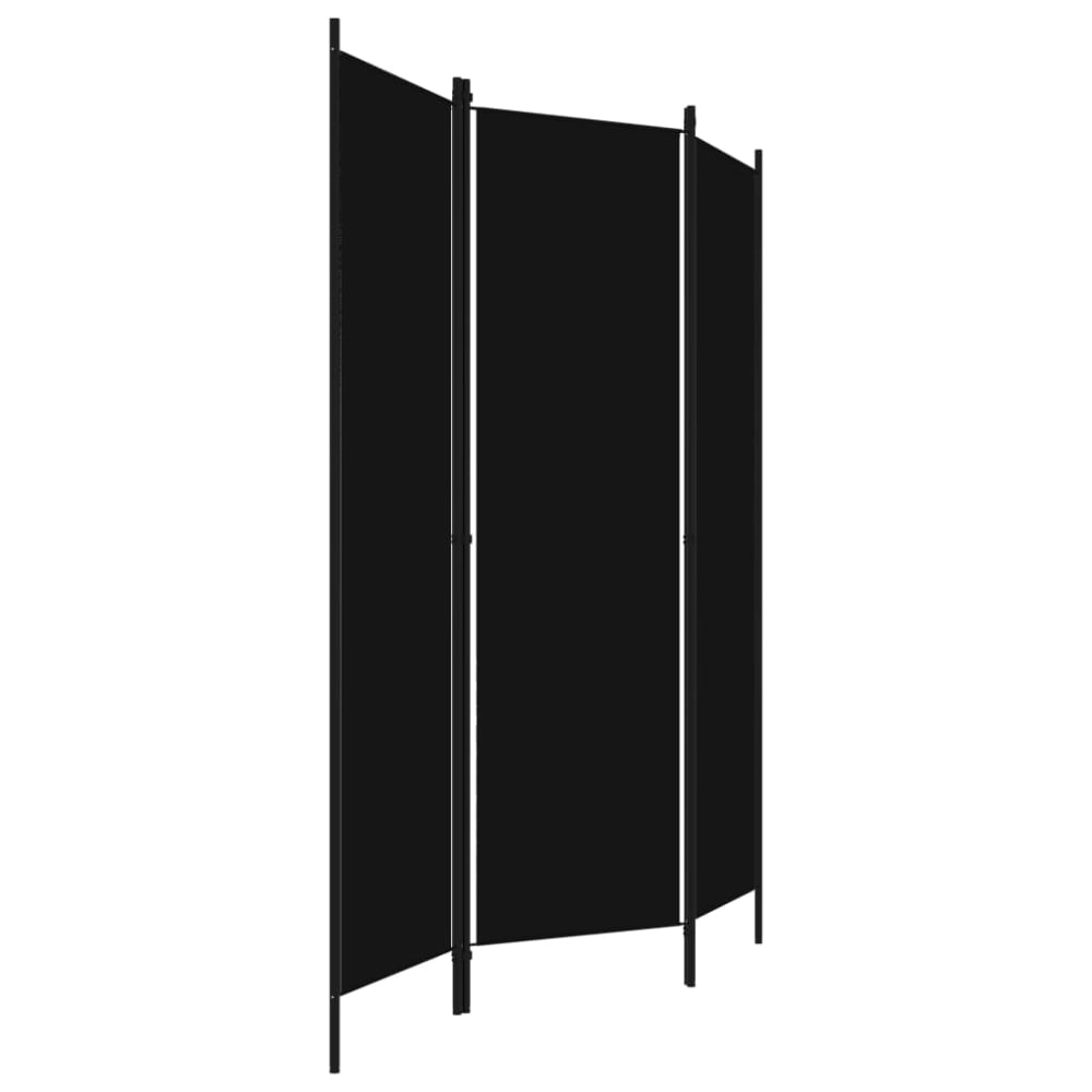 Cloison de séparation 3 panneaux tissu Noir 150x180 cm — vue 4