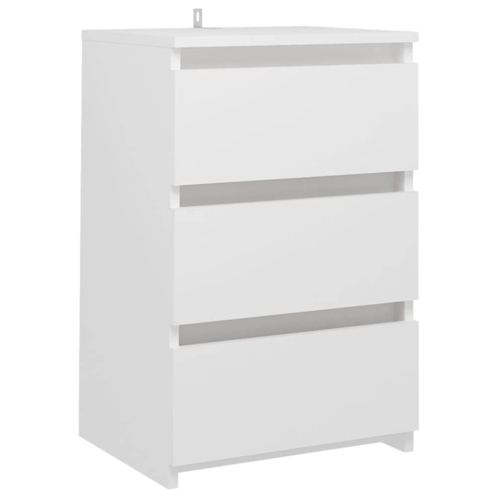 Table de chevet bois blanc 40x35x62,5 cm