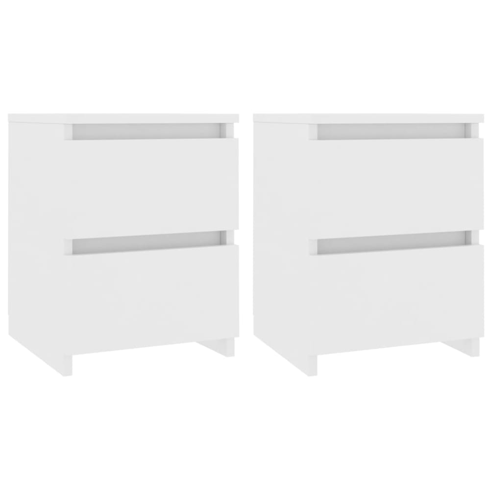 Lot de 2 tables de chevet bois blanc 30x30x40 cm