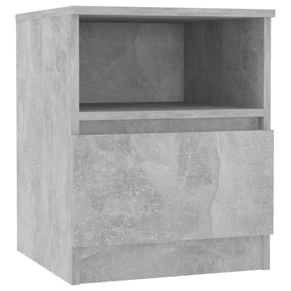 Table de chevet effet beton gris 40x40x50 cm