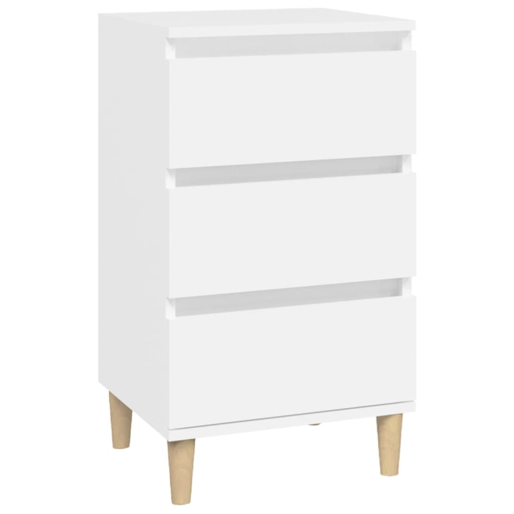 Table de chevet bois blanc 40x35x70 cm