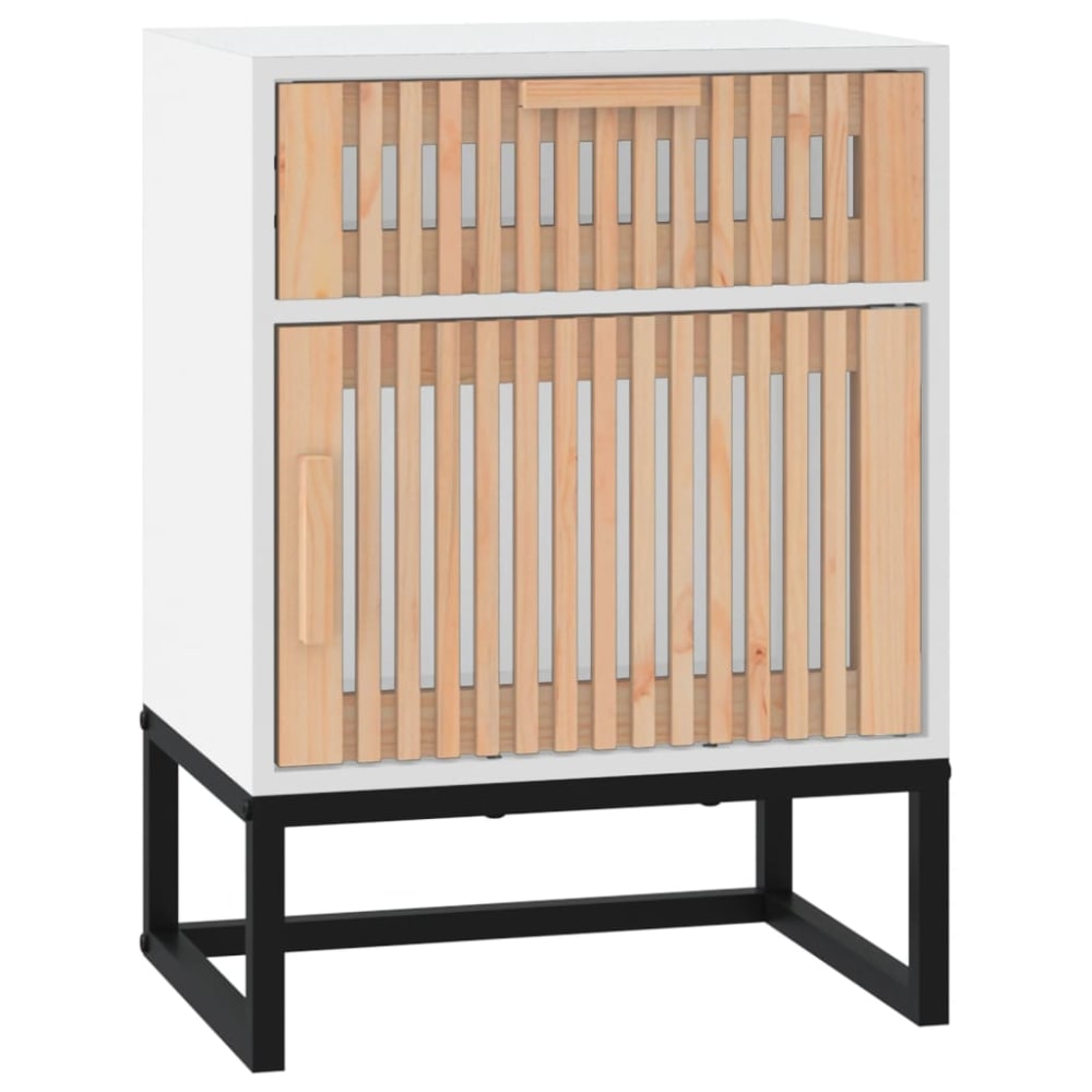 Table de chevet bois blanc 40x30x55,5 cm