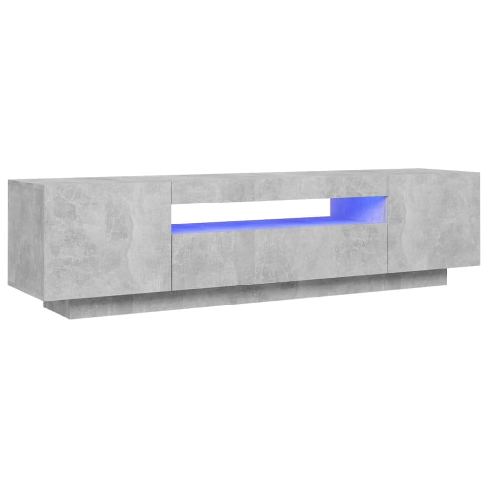 Meuble TV avec lumières LED effet beton gris béton 160x35x40 cm