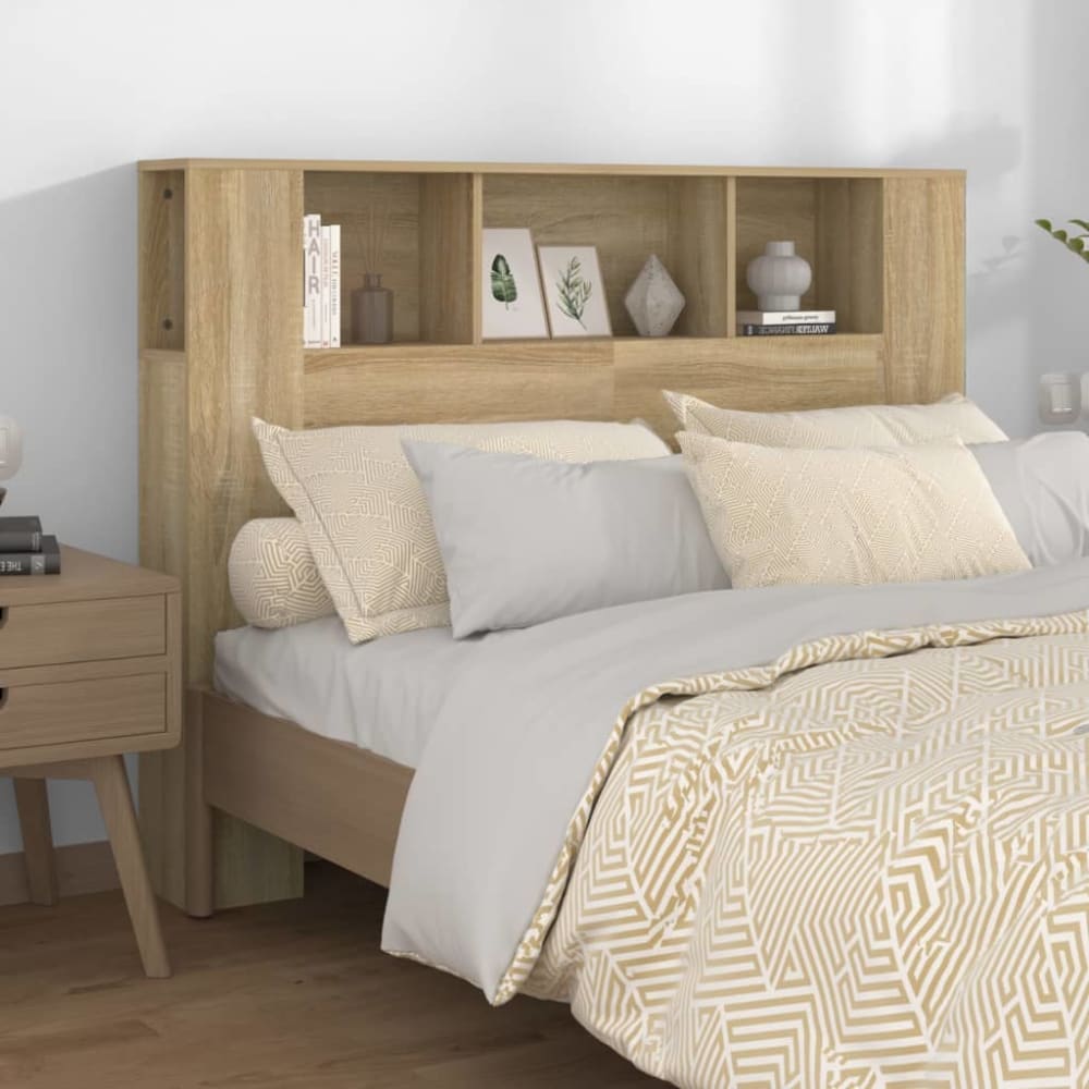 Armoire de tête de lit bois beige 140x18,5x104,5 cm
