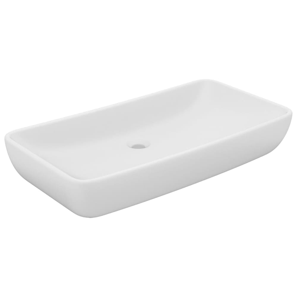 Lavabo de luxe rectangulaire Céramique blanc mat 71x38 cm