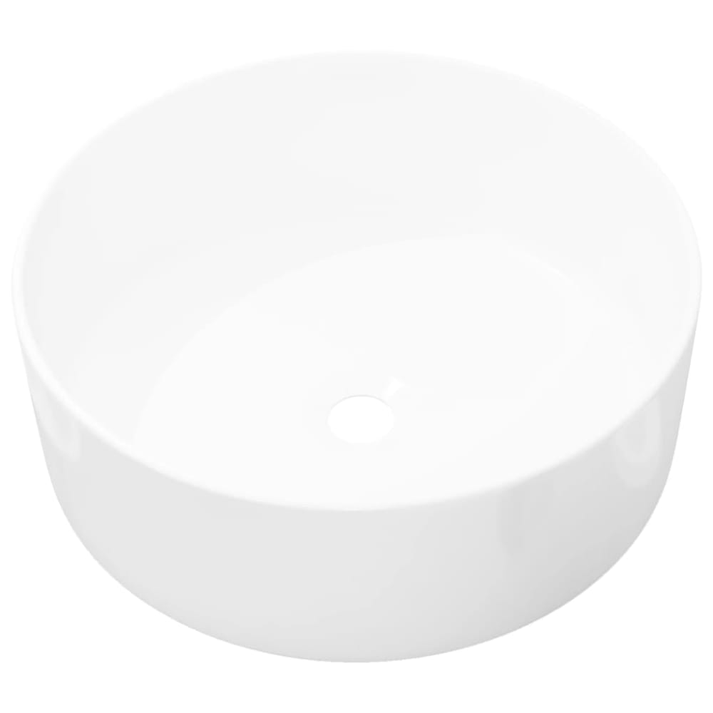 Lavabo rond céramique blanc 40 x 15 cm