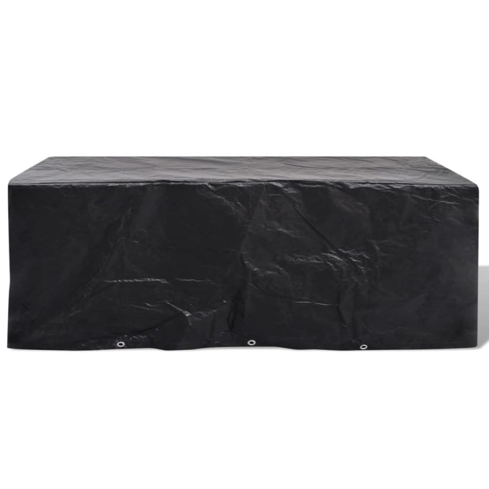 Housse de salon de jardin 8 œillets tissu noir 229 x 113 x 73 cm