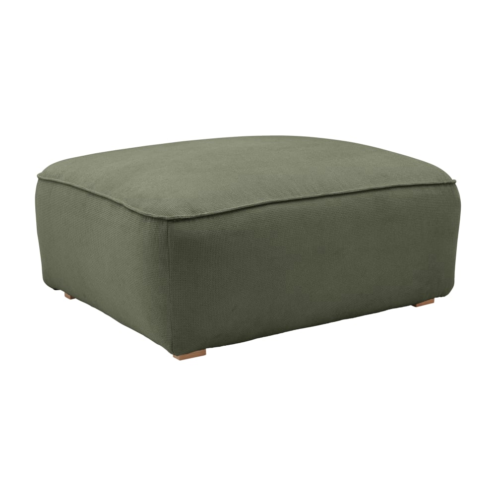 Grand pouf rectangulaire 1 place vert kaki — Beyit