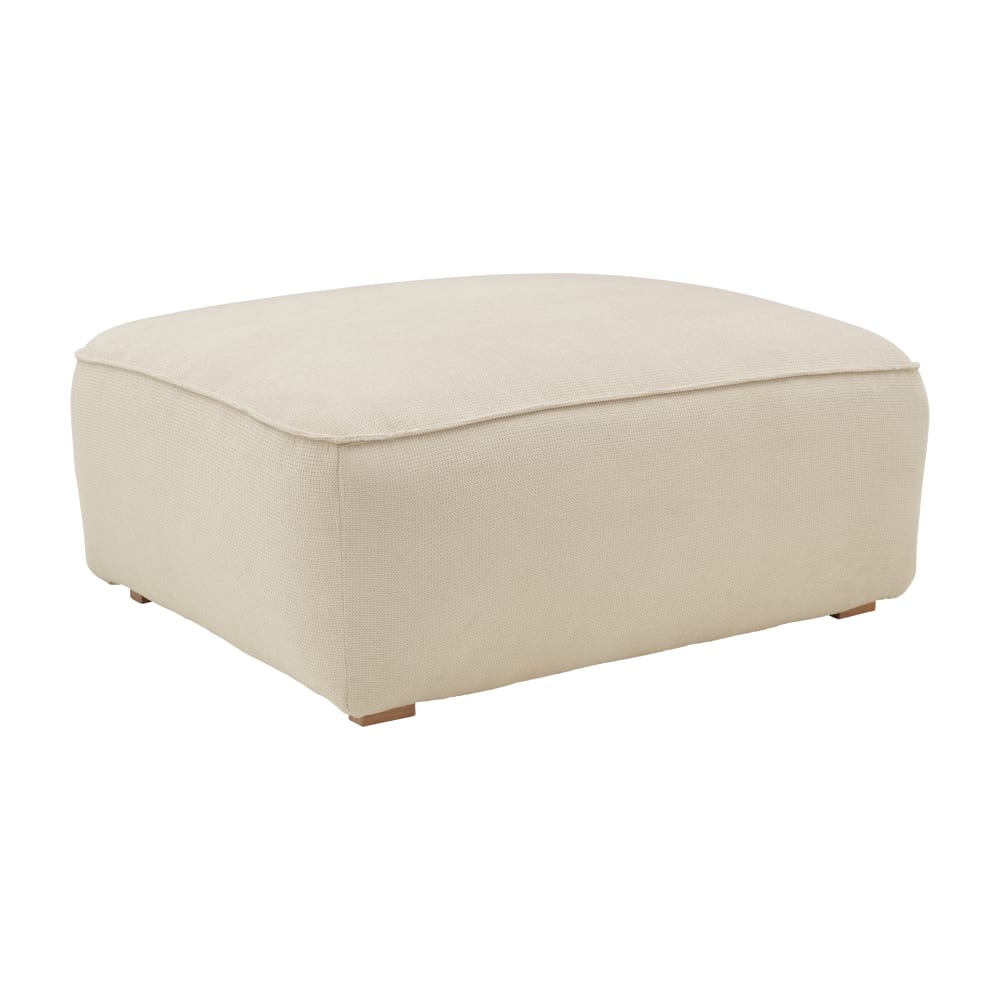 Grand pouf rectangulaire 1 place crème — Beyit