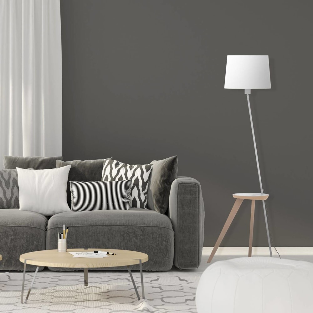 Lampadaire h154 en bois et en métal blanc - Maisons du Monde