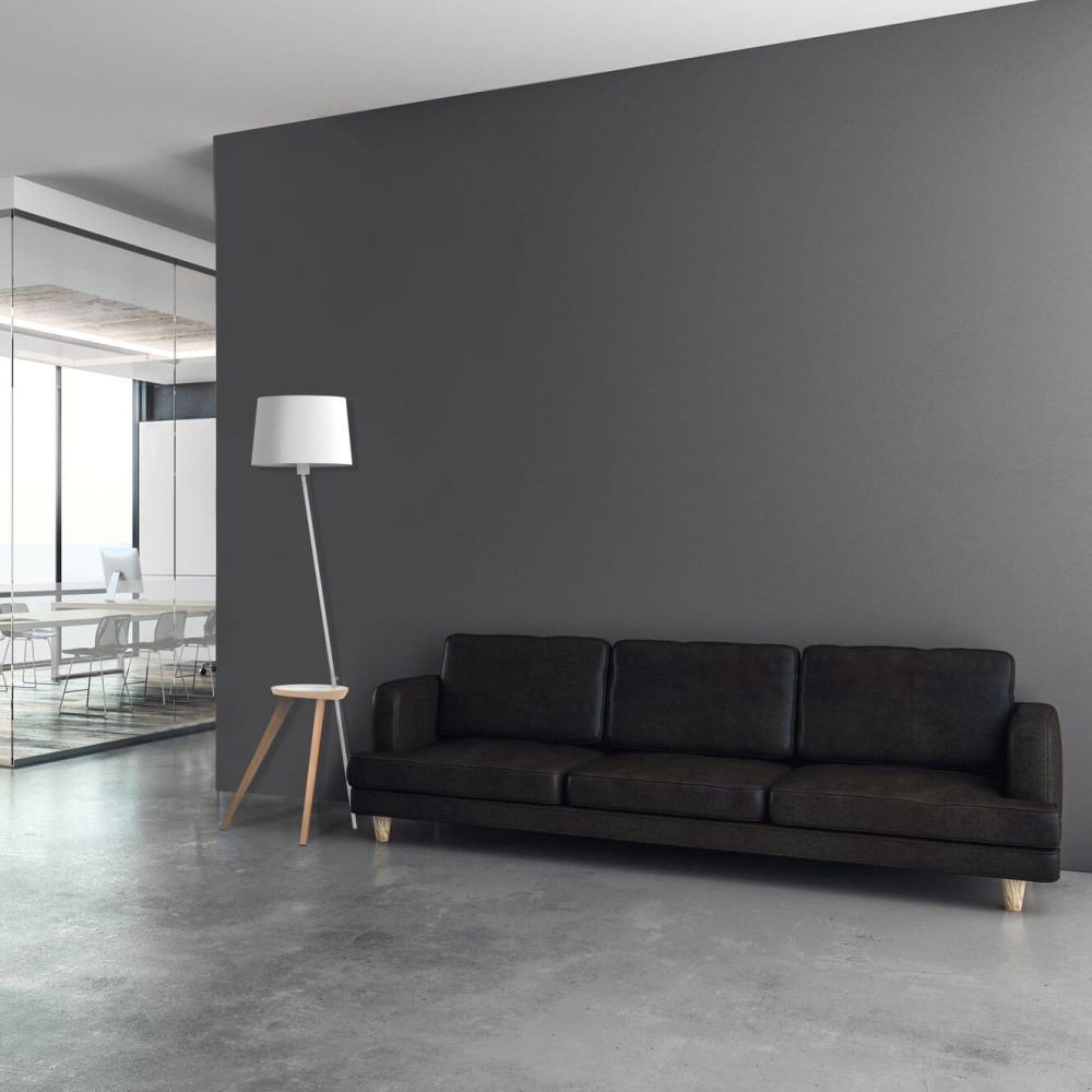 Lampadaire h154 en bois et en métal gris aluminor — vue 4