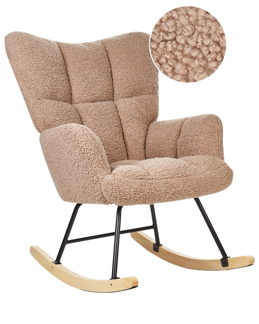 Fauteuil à bascule bouclé beige Fauteuil à bascule bouclé beige