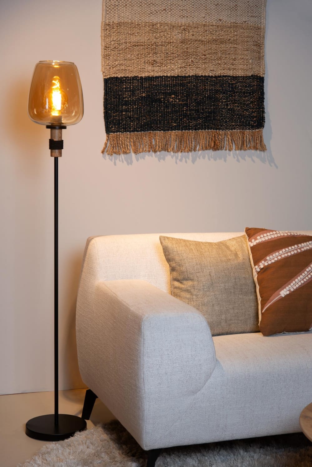Lampadaire verre ambré 34 cm - Maisons du Monde