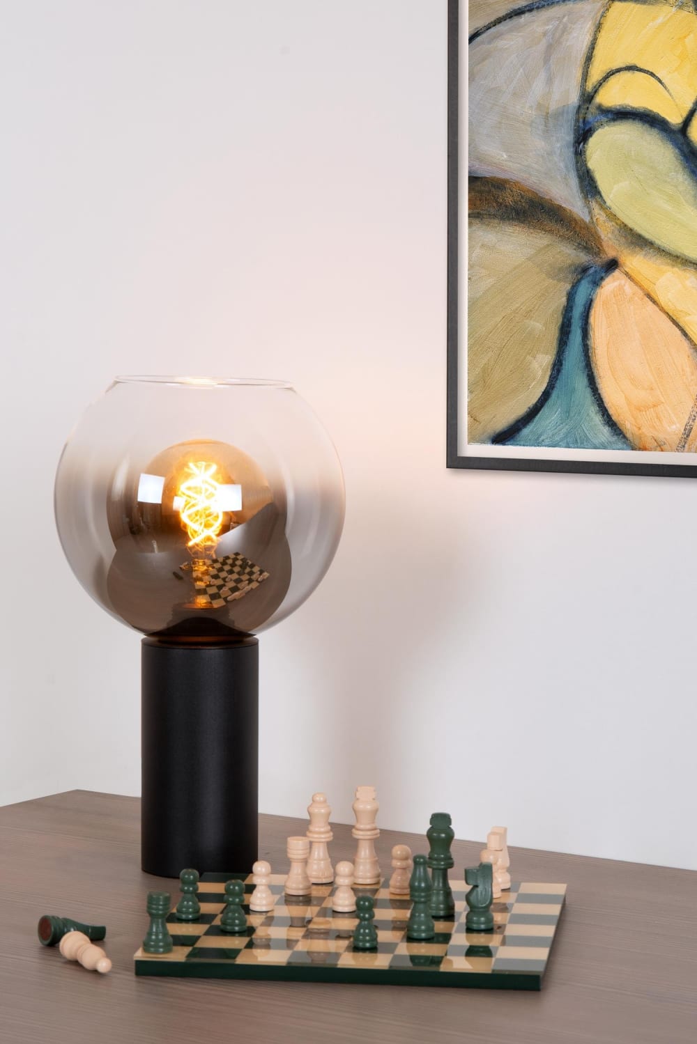 Lampe de table verre fumé Noir — vue 3