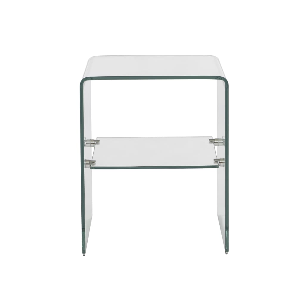 Table de chevet verre trempé transparent h50 cm - Maisons du Monde