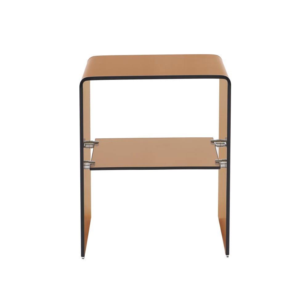 Table de chevet verre trempé ambré h50 cm