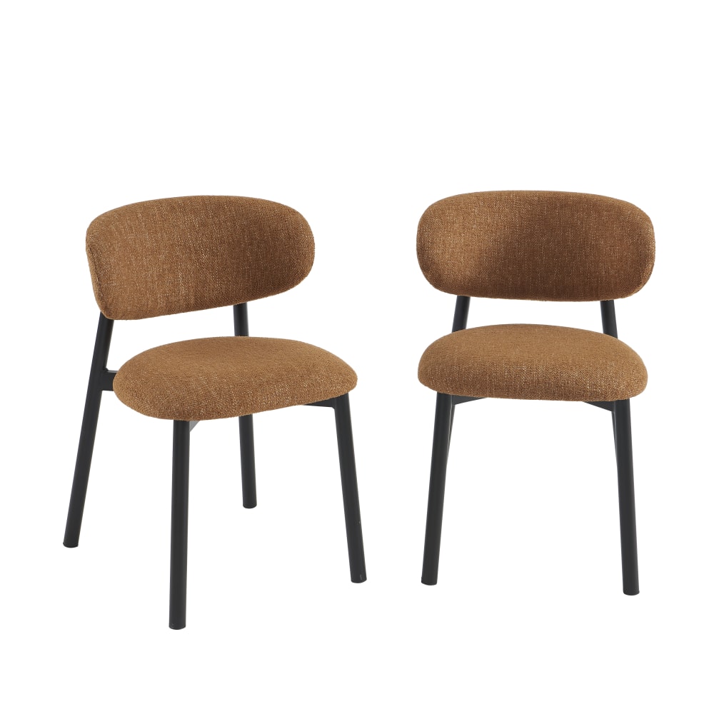 Lot de 2 chaises bouclette - noir pieds