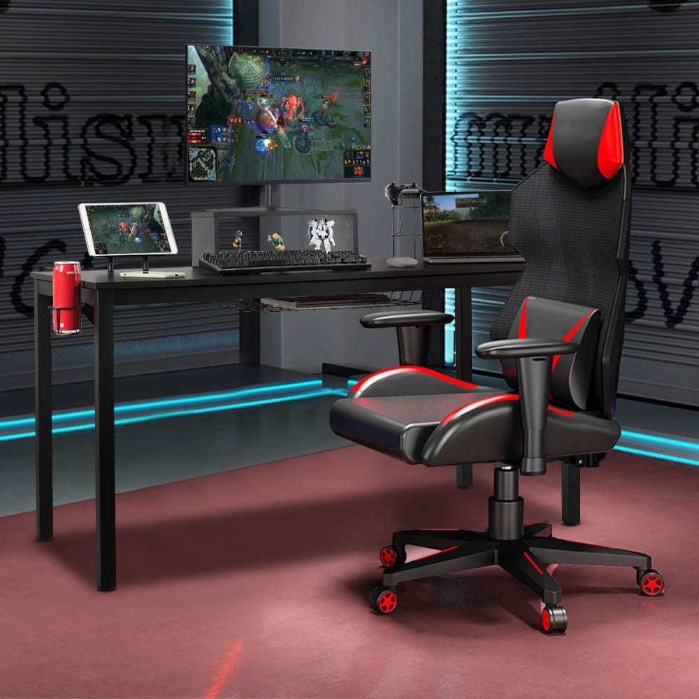 Bureau gaming noir 140x60cm - Maisons du Monde
