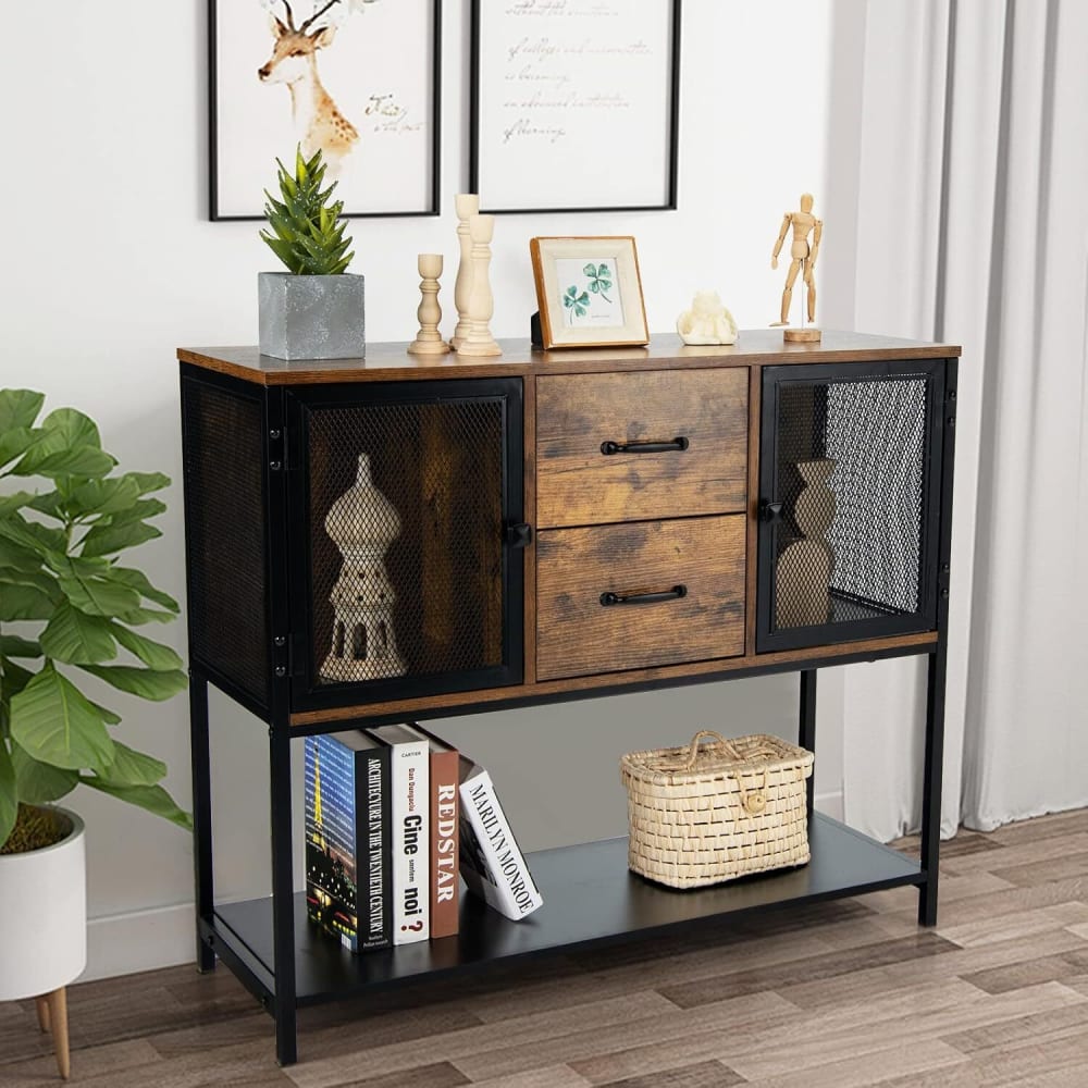 Buffet de cuisine industriel marron