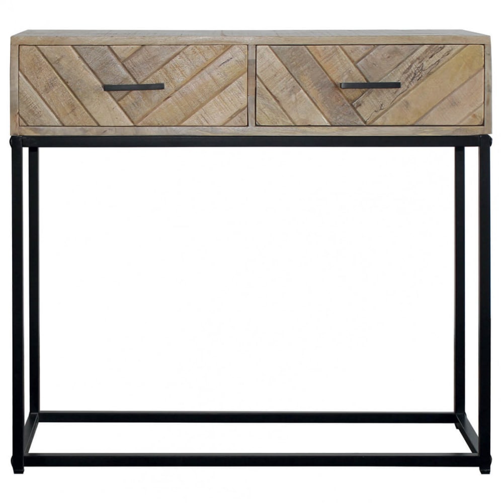 Console 2 tiroirs en manguier massif