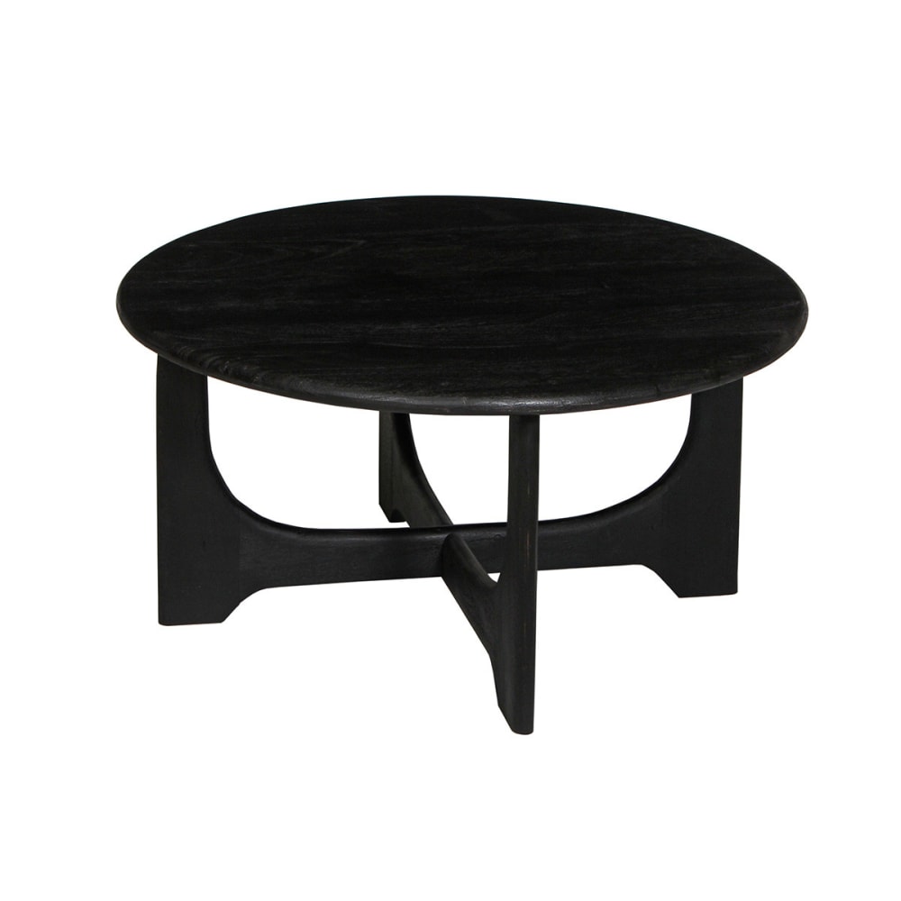 Table basse en acacia massif vernis teinté noir