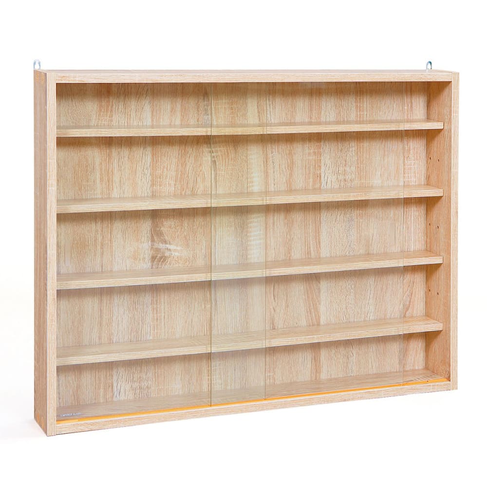 Vitrine murale 5 compartiments aspect chêne