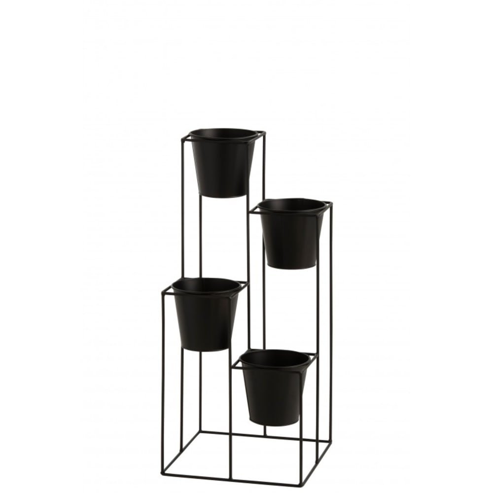 Cache-pots suspendus en métal noir 31x31x70 cm