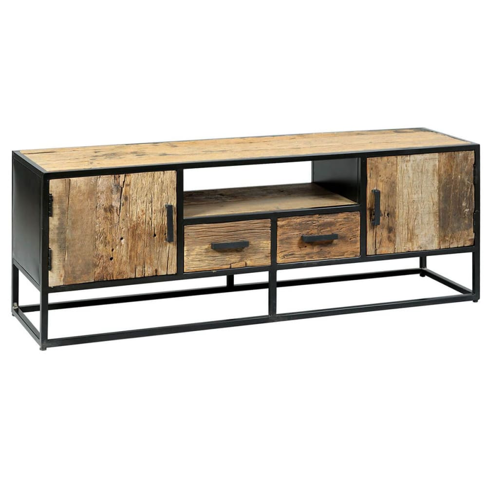 Meuble tv portes - teck