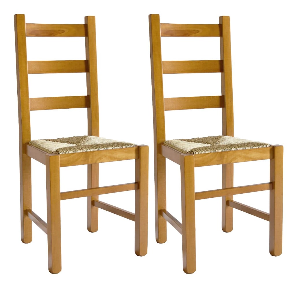 Lot de 2 chaises teinté - paille