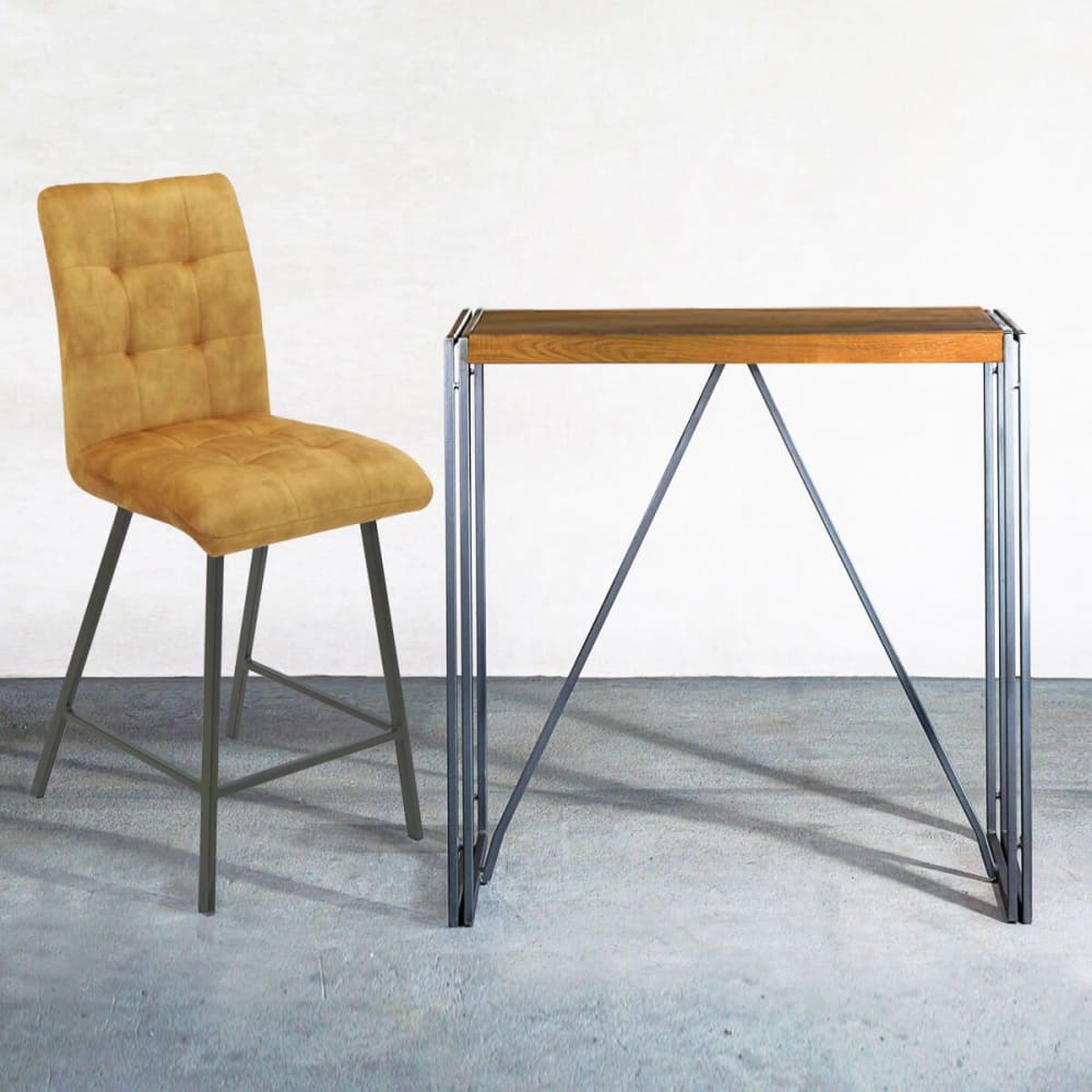 Lot de 2 tabourets de bar capitonnés jaune - Maisons du Monde