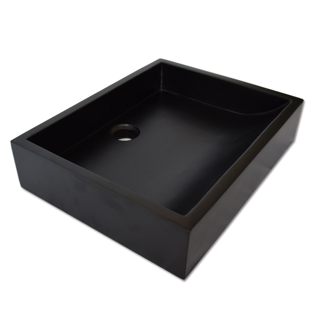 Vasque à poser effet béton noir 45×35 cm - Maisons du Monde