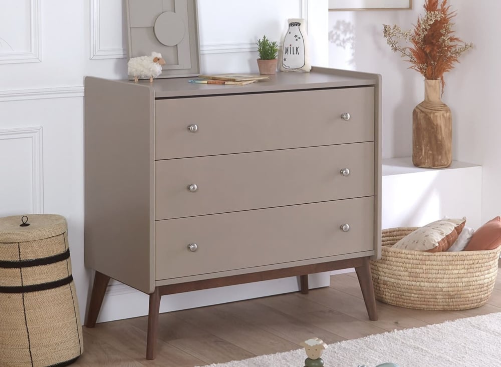 Commode 3 tiroirs Argile et Noyer (Nateo Concept) - Image 2