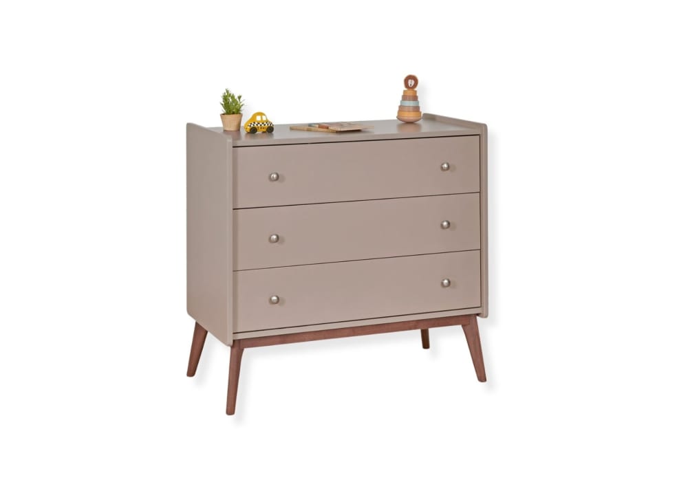 Commode 3 tiroirs Argile et Noyer (Nateo Concept) - Image 3