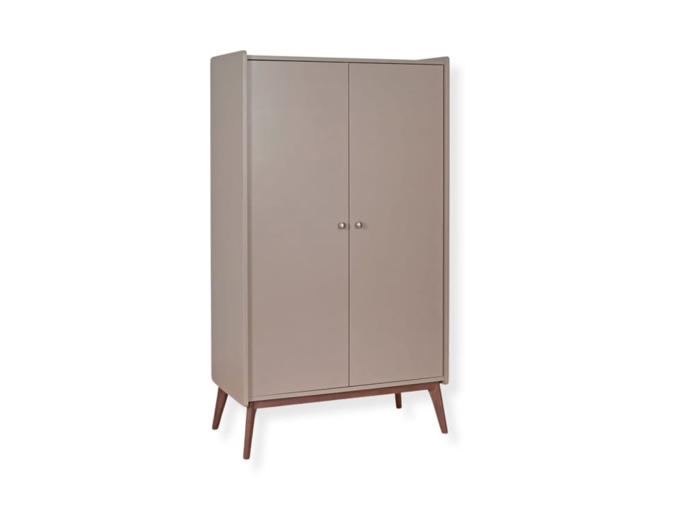 Armoire 2 portes Argile et Noyer