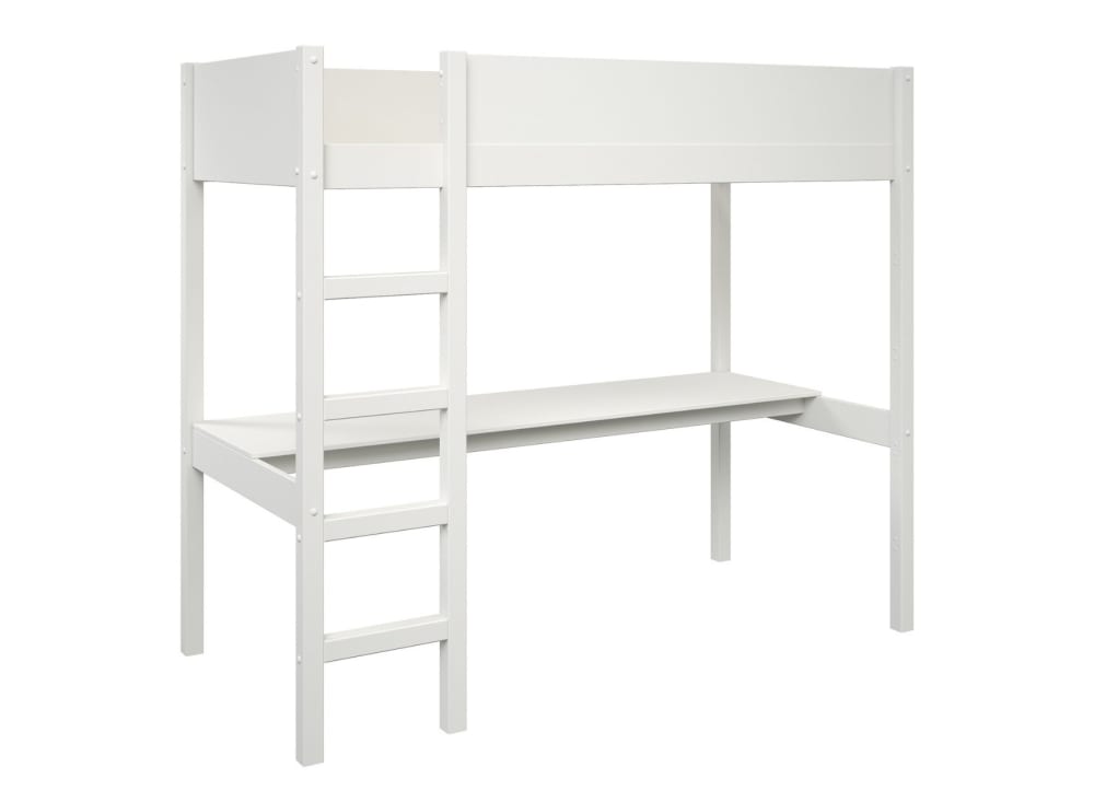 Lit mezzanine 90x200 avec bureau Blanc