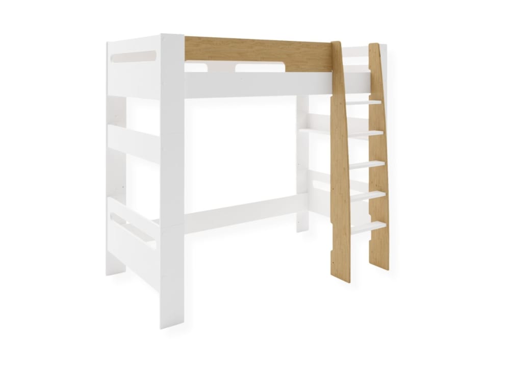 Lit mezzanine 90x190 Blanc et Chêne