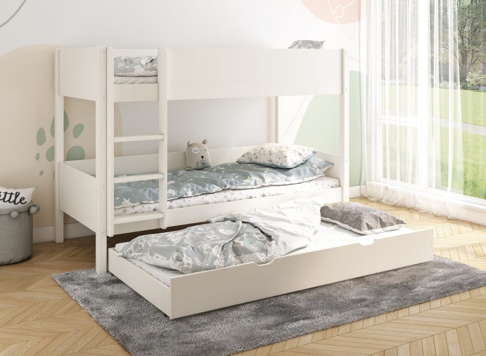 Lit superposé 3 places 90x200 Blanc