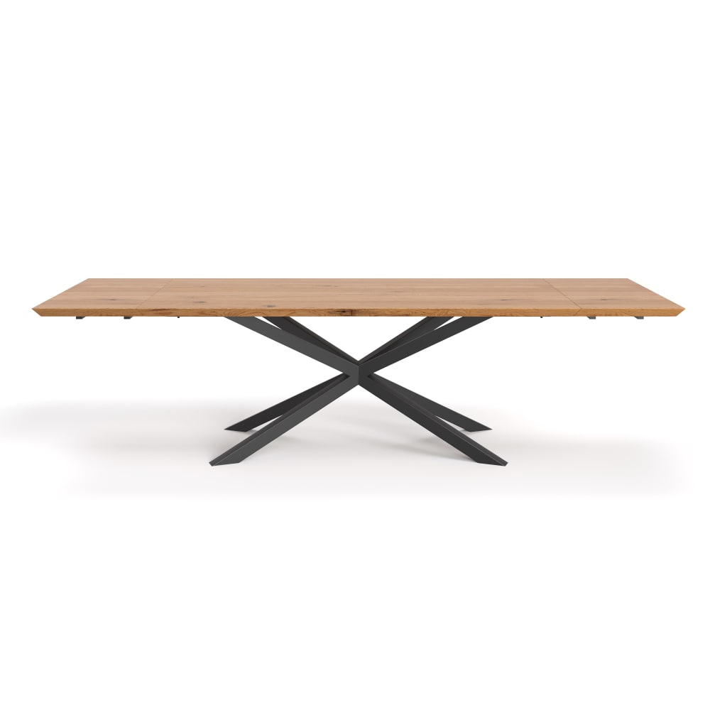 Danzz Ausziehbarer Esstisch aus Eichenholz 160x90 + 2x50 cm Braun