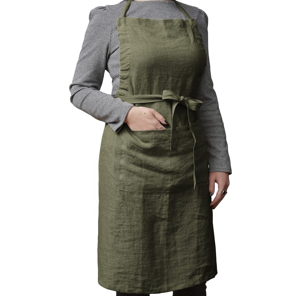 Tablier lin français thym 70x85 cm