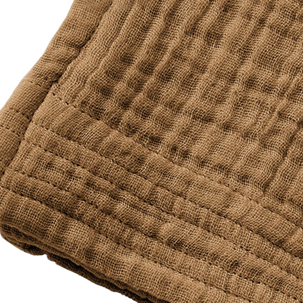 Serviette de bain gaze de coton camel 30x50 cm - Maisons du Monde