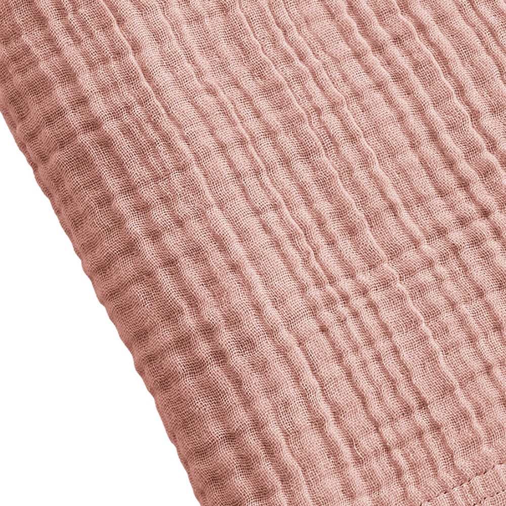 Serviette de bain gaze de coton rose 90x150 cm — vue 3