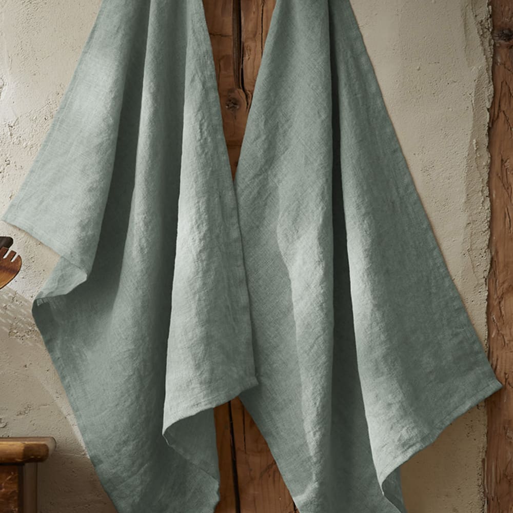 Lot de 2 essuie-vaisselle lin français eucalyptus 50x70 cm - Maisons du Monde
