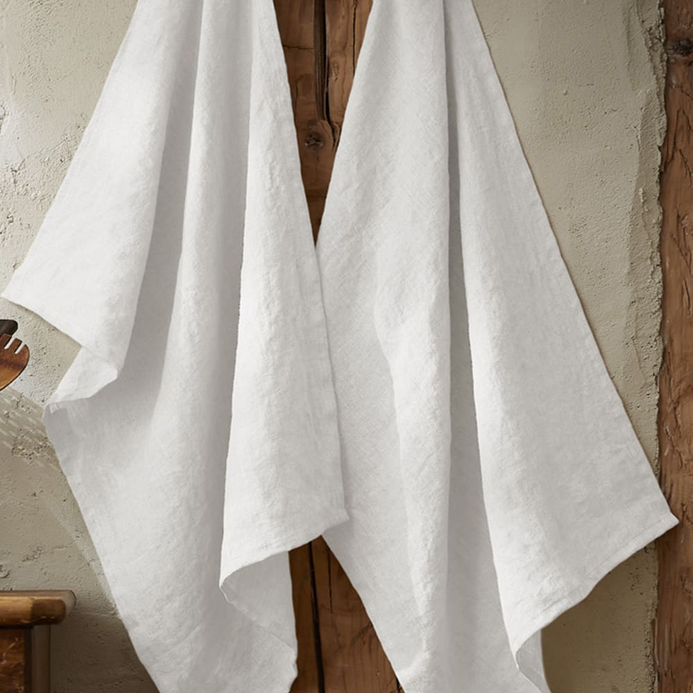 Lot de 2 essuie-vaisselle lin français craie 50x70 cm - Maisons du Monde