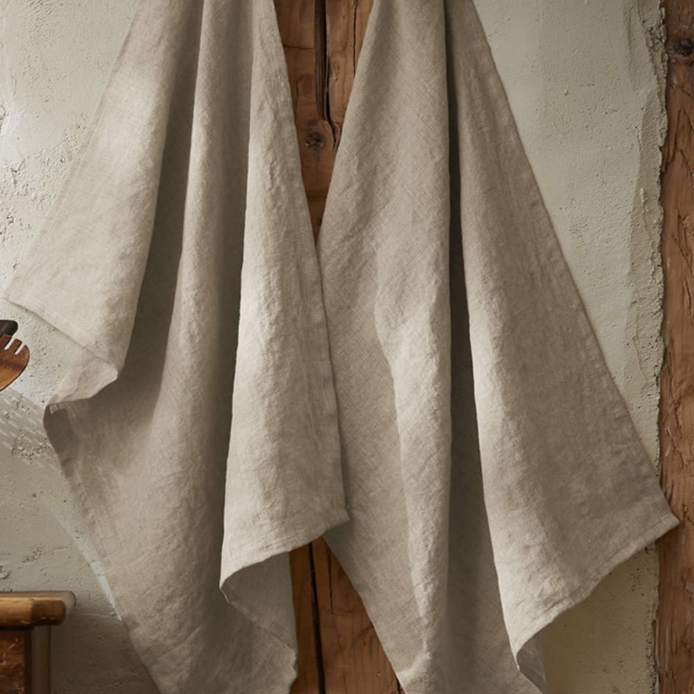 Lot de 2 essuie-vaisselle lin français sable 50x70 cm - Maisons du Monde
